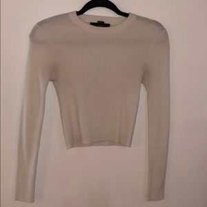 Cropped White Sweater